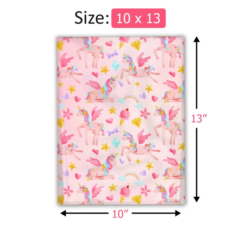 Pro Supply Global 10x13 (100) Rainbow Unicorn Designer Poly Mailers Shipping Envelopes Premium Printed Bags - Image 4